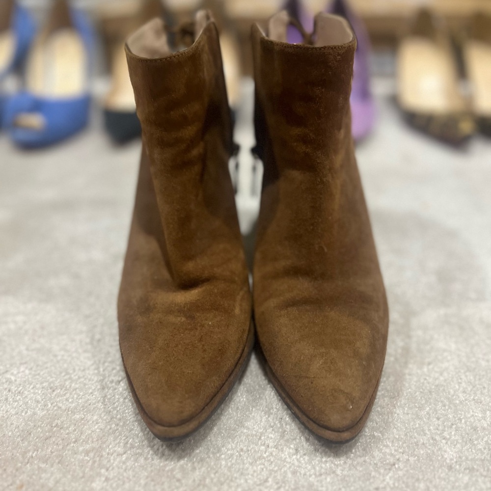 Stuart Weitzman Brown Suede Heeled Ankle Boots